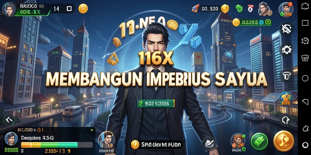 Screenshot gameplay 116X menampilkan momen strategis dalam pengelolaan bisnis.