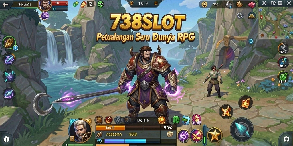 Tampilan gameplay 738SLOT yang mengasyikkan dalam petualangan RPG.
