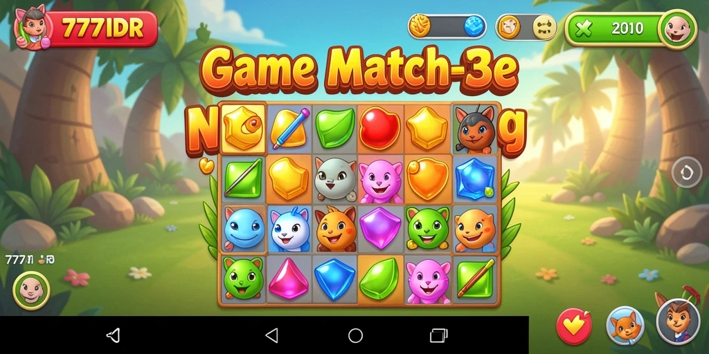 Tampilan gameplay Match-3 yang seru dan menantang.