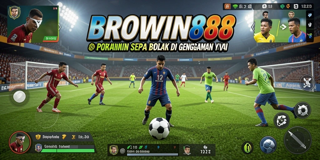 Tampilan permainan <strong>BROWIN88</strong> yang mendebarkan dan penuh aksi di lapangan hijau.