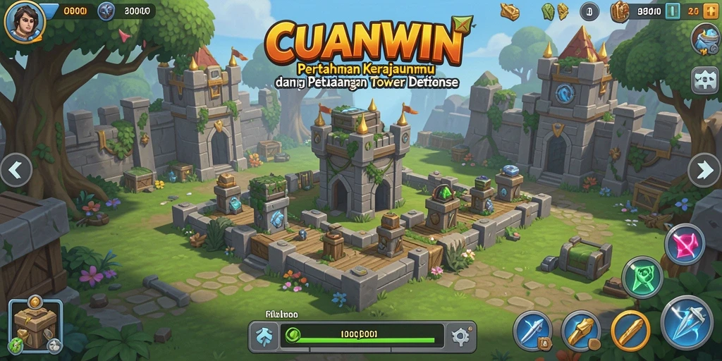 Tangkapan layar gameplay tower defense CUANWIN yang menegangkan.