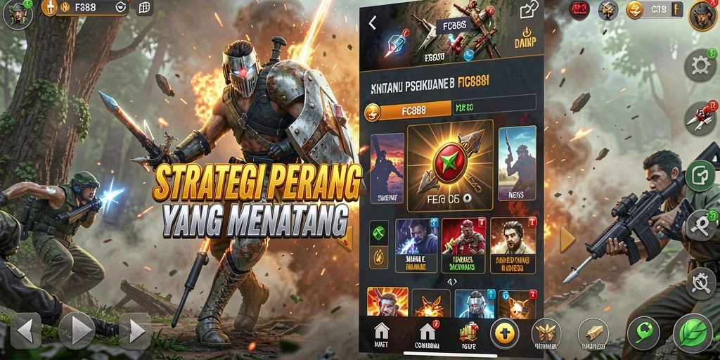 Screenshot gameplay FC888 menampilkan aksi strategis yang intens.