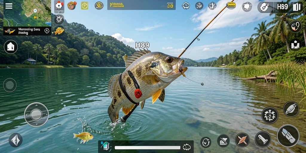 Tampilan gameplay H89 yang menarik saat menangkap ikan.
