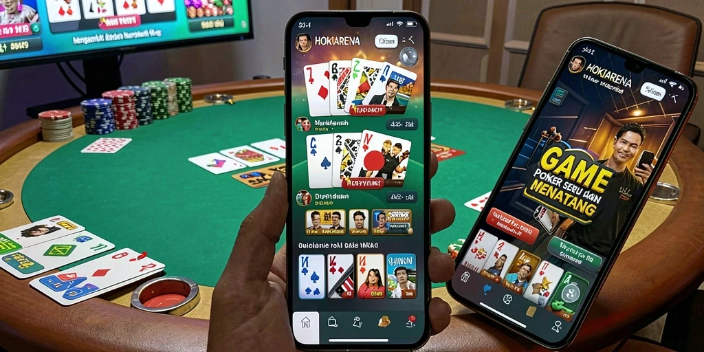 Tampilan gameplay seru di HOKIARENA, penuh aksi Poker.
