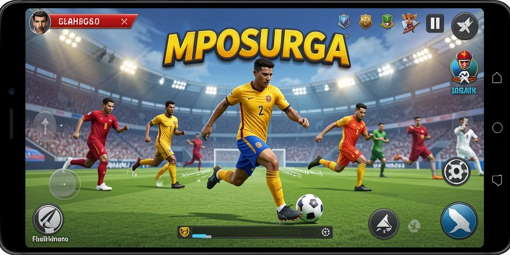 Screenshot utama MPOSURGA menampilkan aksi seru dari permainan olahraga.