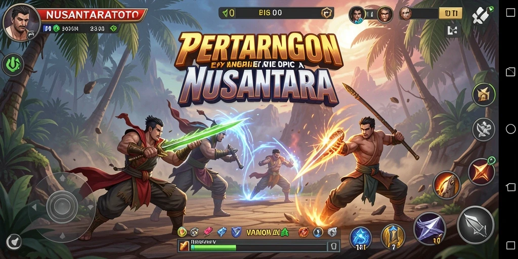 Tangkapan layar pertarungan intens di NUSANTARATOTO dengan karakter yang beraksi.