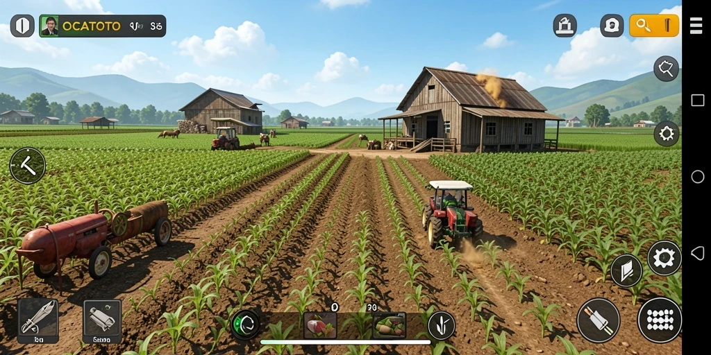 Screenshot OCATOTO menampilkan aktivitas berkebun yang seru dan interaktif.