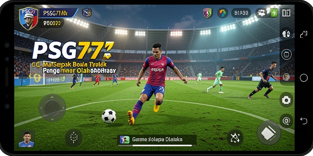 Tampilan gameplay mendebarkan dalam pertandingan sepak bola.