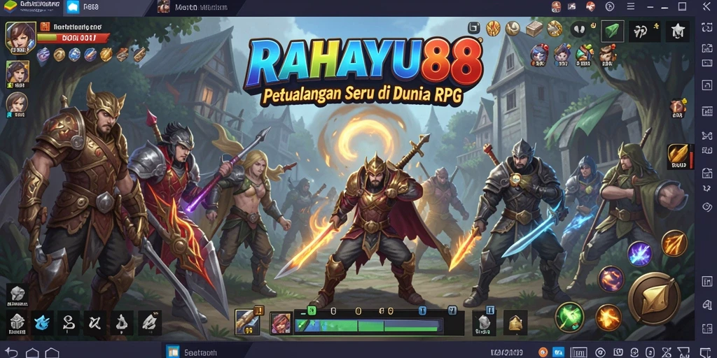 Tangkapan layar utama RAHAYU88 menampilkan aksi pertarungan seru dalam game RPG.
