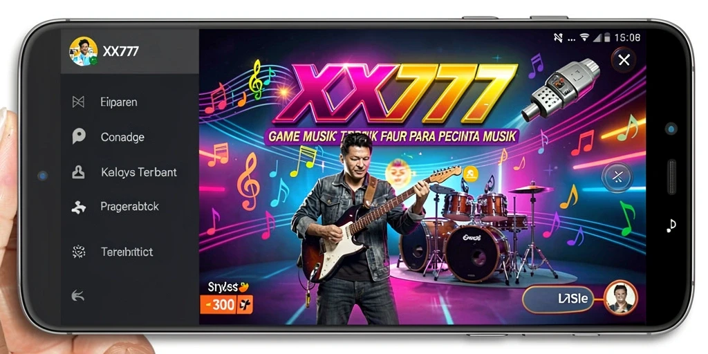 Tampilan gameplay XXX777 yang menampilkan variasi lagu musik.